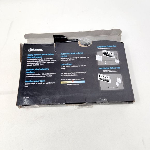 Westek SL-ALWR Address Light Led Wired LT 5.125Hx 10"W x 1"D Black - Picture 4 of 16